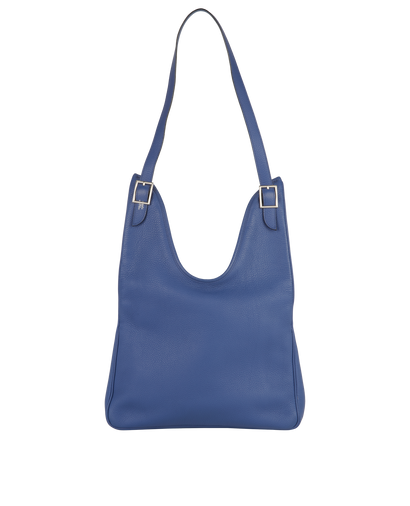 Massai 32 In Clemence Blue Brighton, &pound;850, Handbags, Blue, Leather, Front view